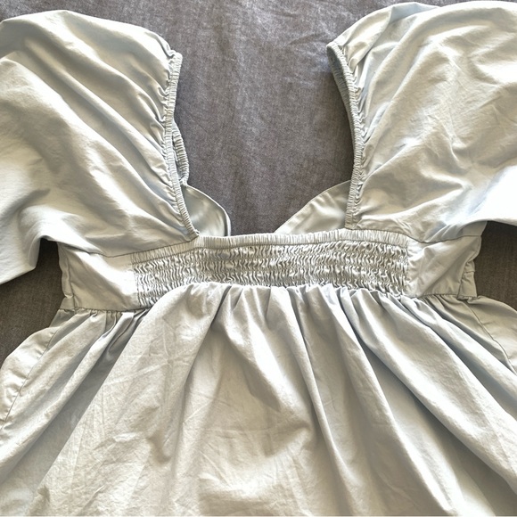 S petite ❣️ Blue crop balloon sleeves - Picture 2 of 5